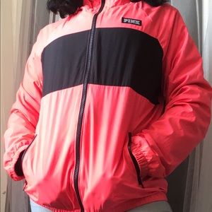 PINK color block wind breaker